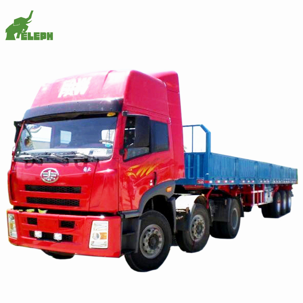 3 axle 40T henred fruehauf trailer parts bulk cargo sidewall trailer side board flatbed semi trailer with side wall