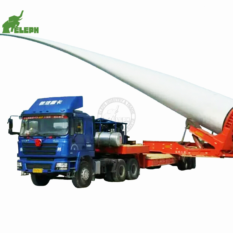 Wind Blade Trailer Steering Axles Windmill Turbine Lowbed Trailers For Sale