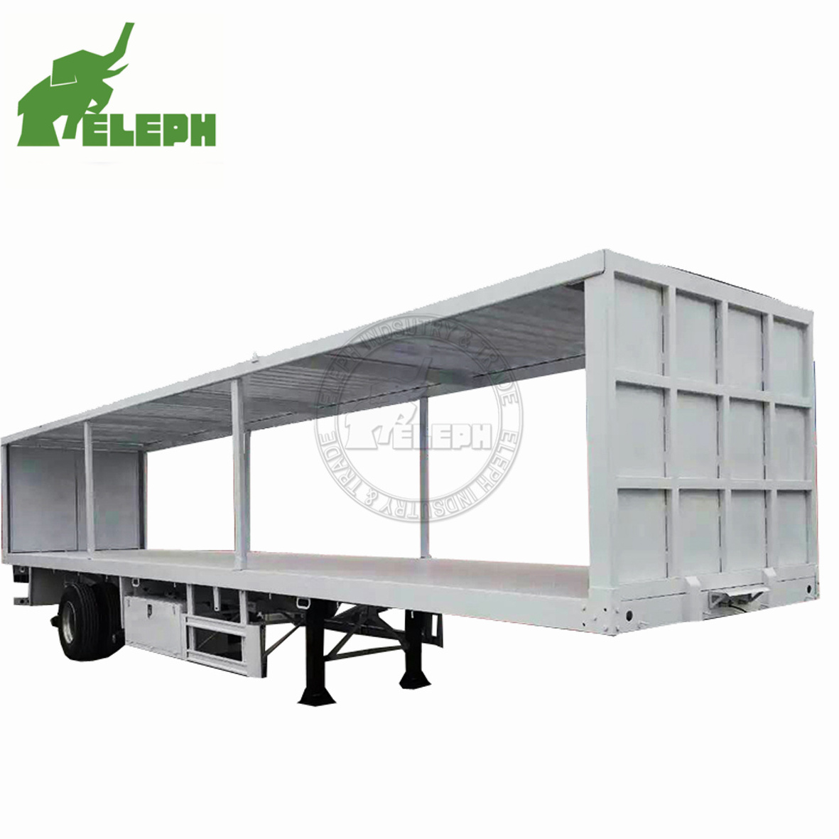 Heavy Duty Van Body Curtain Side Box Truck Semi Trailer Gooseneck Grain Trailer For Sale