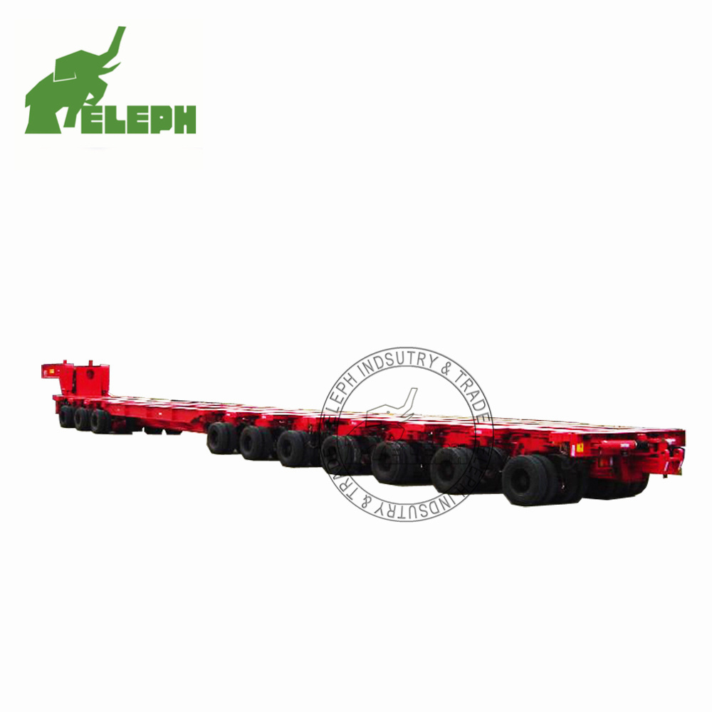 Self Propelled Transport Heavy Duty Hydraulic Multi-axis Steering Axles Modular Lowbed Semi Trailer