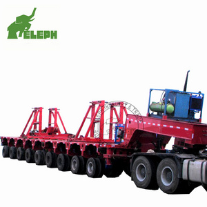 Self Propelled Transport Heavy Duty Hydraulic Multi-axis Steering Axles Modular Lowbed Semi Trailer