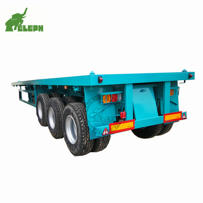 3 Axles 20ft 40ft Container Platform Flatbed Container Delivery Trailer For Sale