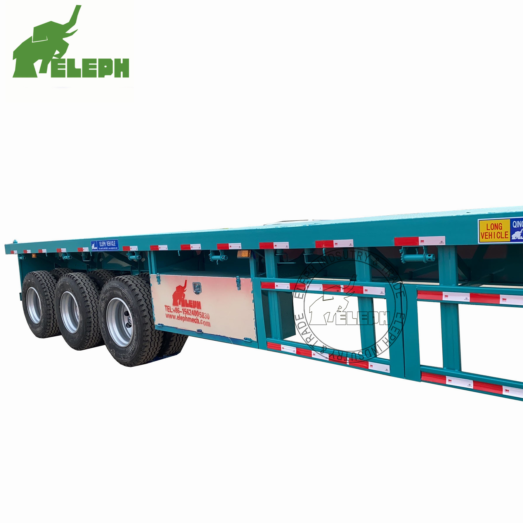 3 Axles 20ft 40ft Container Platform Flatbed Container Delivery Trailer For Sale