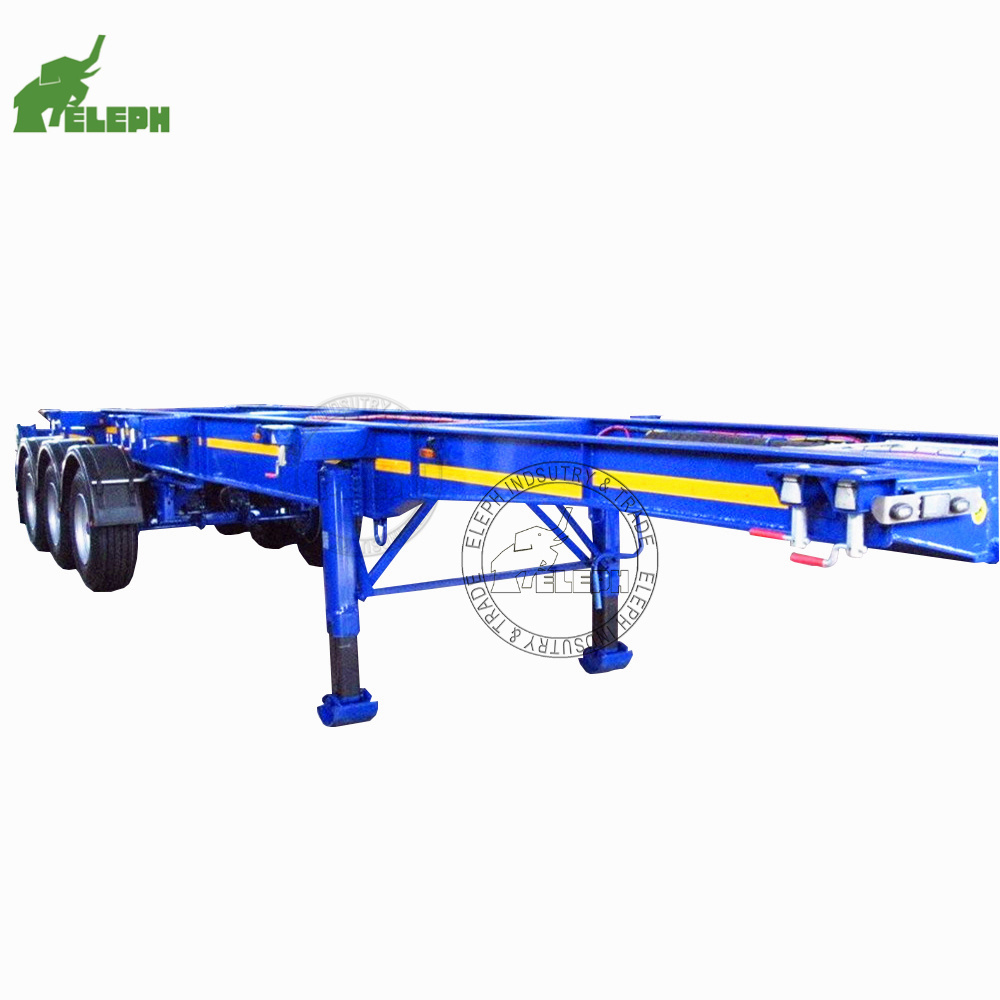 Factory selling 20 Feet To 40 Feet Container Chassis Sale 3 Axles Container Trailer Skeleton Semi Trailer Truckfor sale