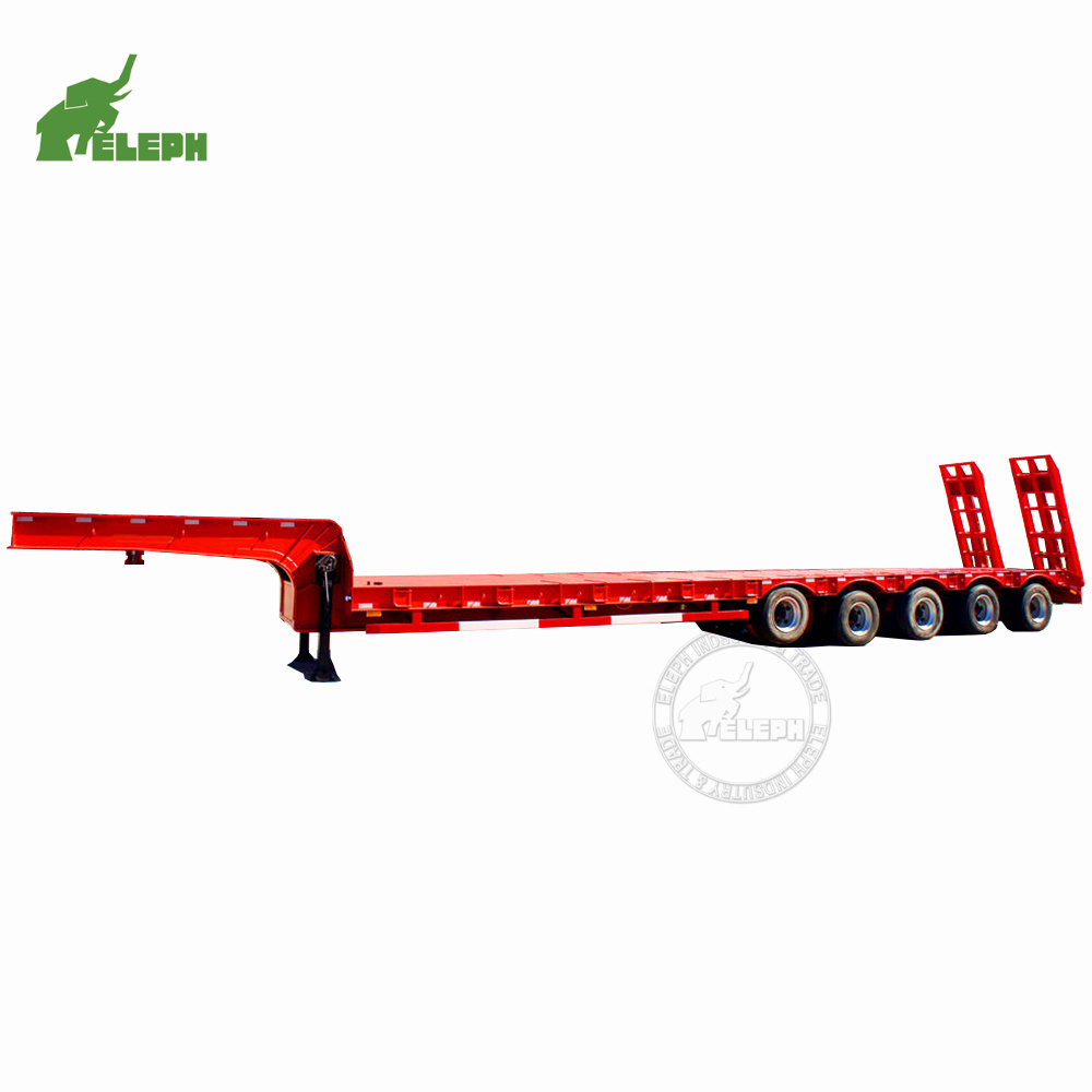 100 Ton 120 Ton Low Boy Deck Flatbed Container Gooseneck Excavator Transport Lowbed Truck Trailers