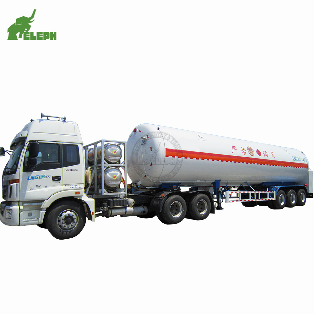 3 Axle LNG Cryogenic  Tanker Transports Iso Tank Truck Semi Trailers For Sale In Africa