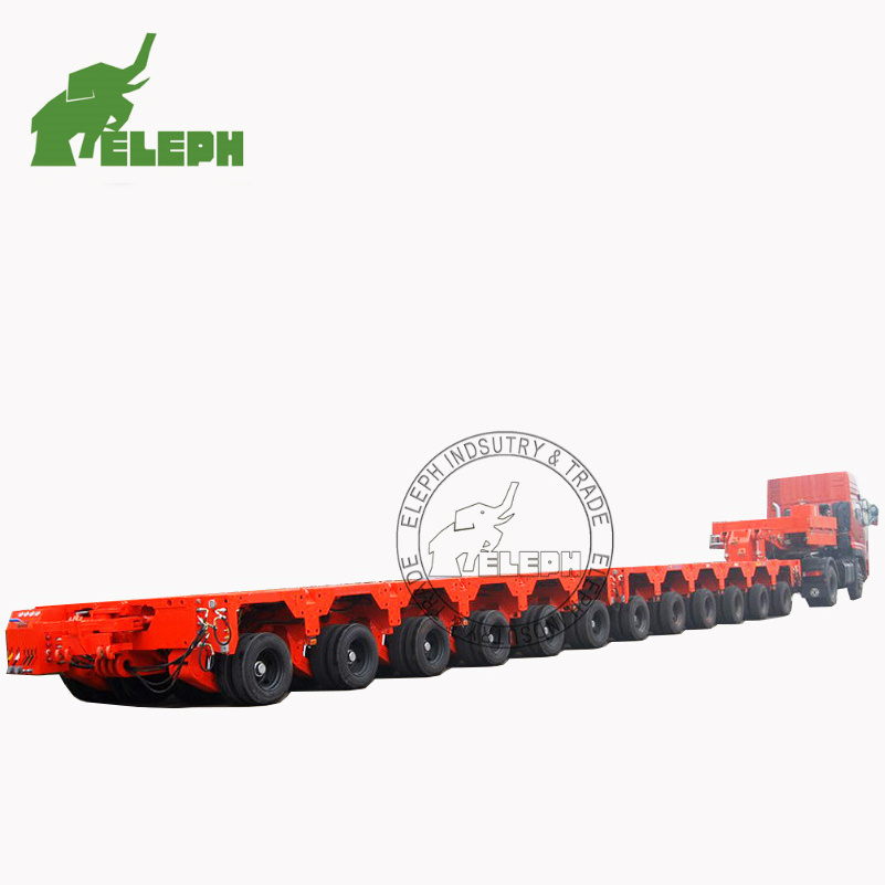 Transport Heavy Girder Modular Truck Multi Axles Self Propelled Low Bed Semi Trailer For Sale