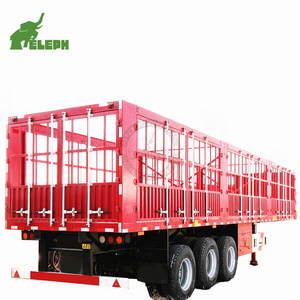 Eleph 40Ft Cargo Truck Sidewall Fence Stake Double Deck Livestock/Vegetable Transport Semi Truck Trailer