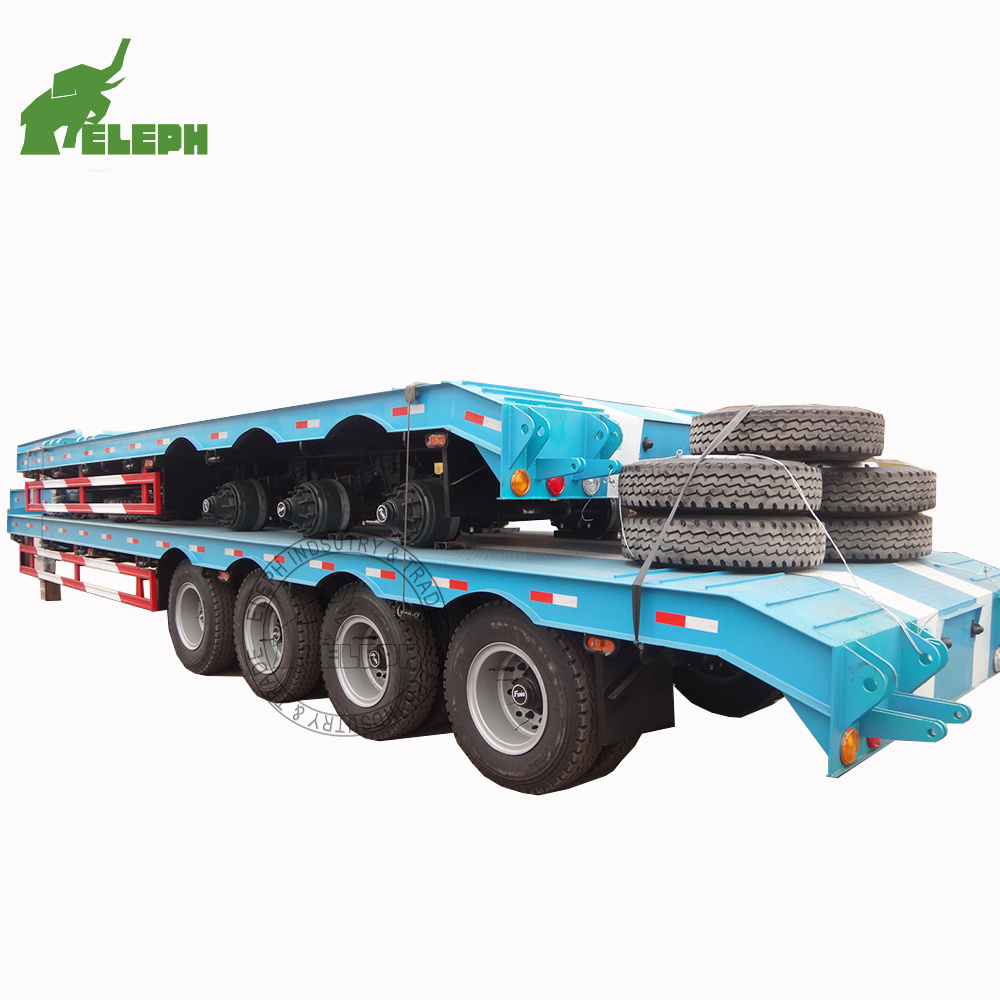 40 Feet Flatbed Trailer 4 Axles-5 Axles Lowbed 80 Ton-100 Ton Low Flatbed Semi Trailer