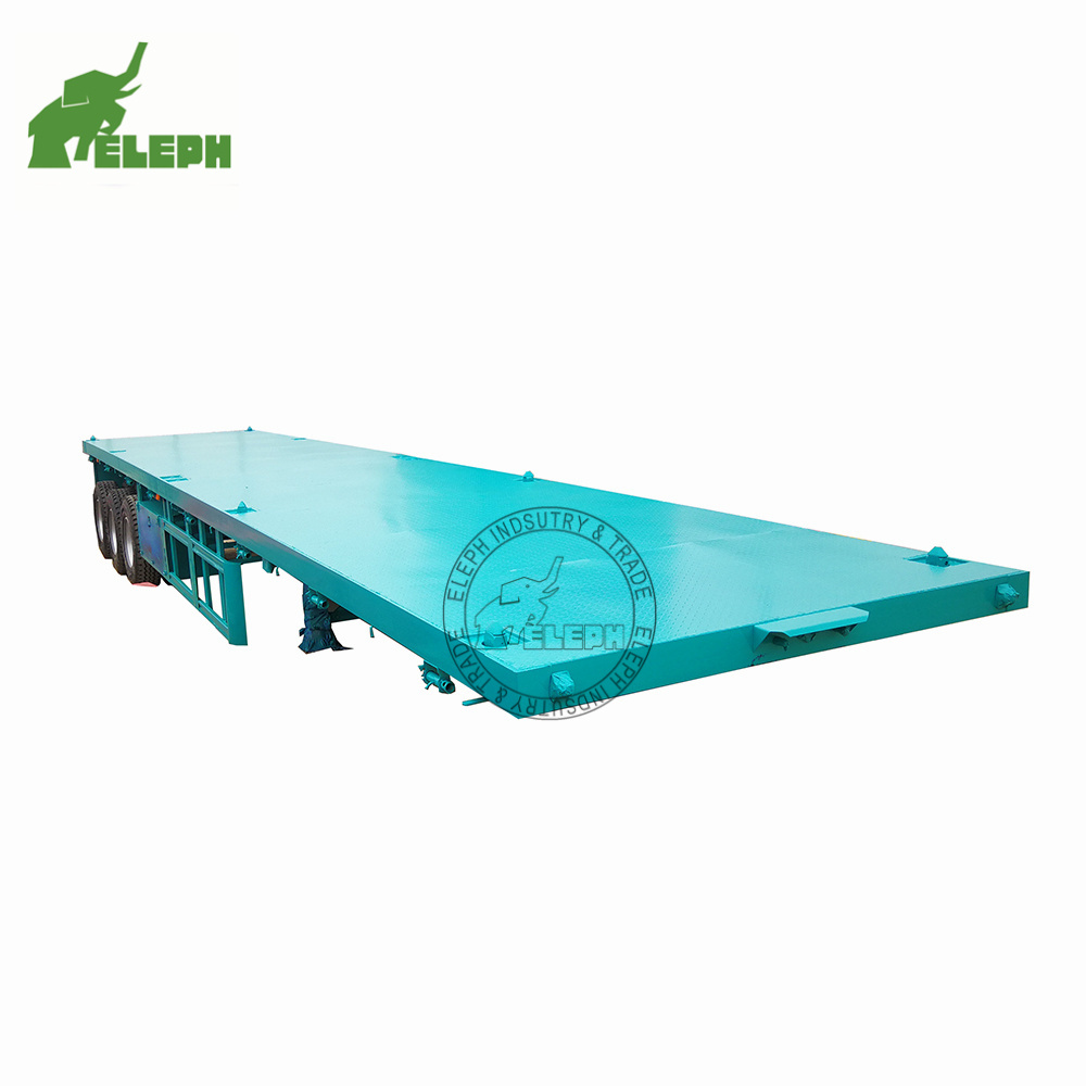 3 Axles 20ft 40ft Container Platform Flatbed Container Delivery Trailer For Sale