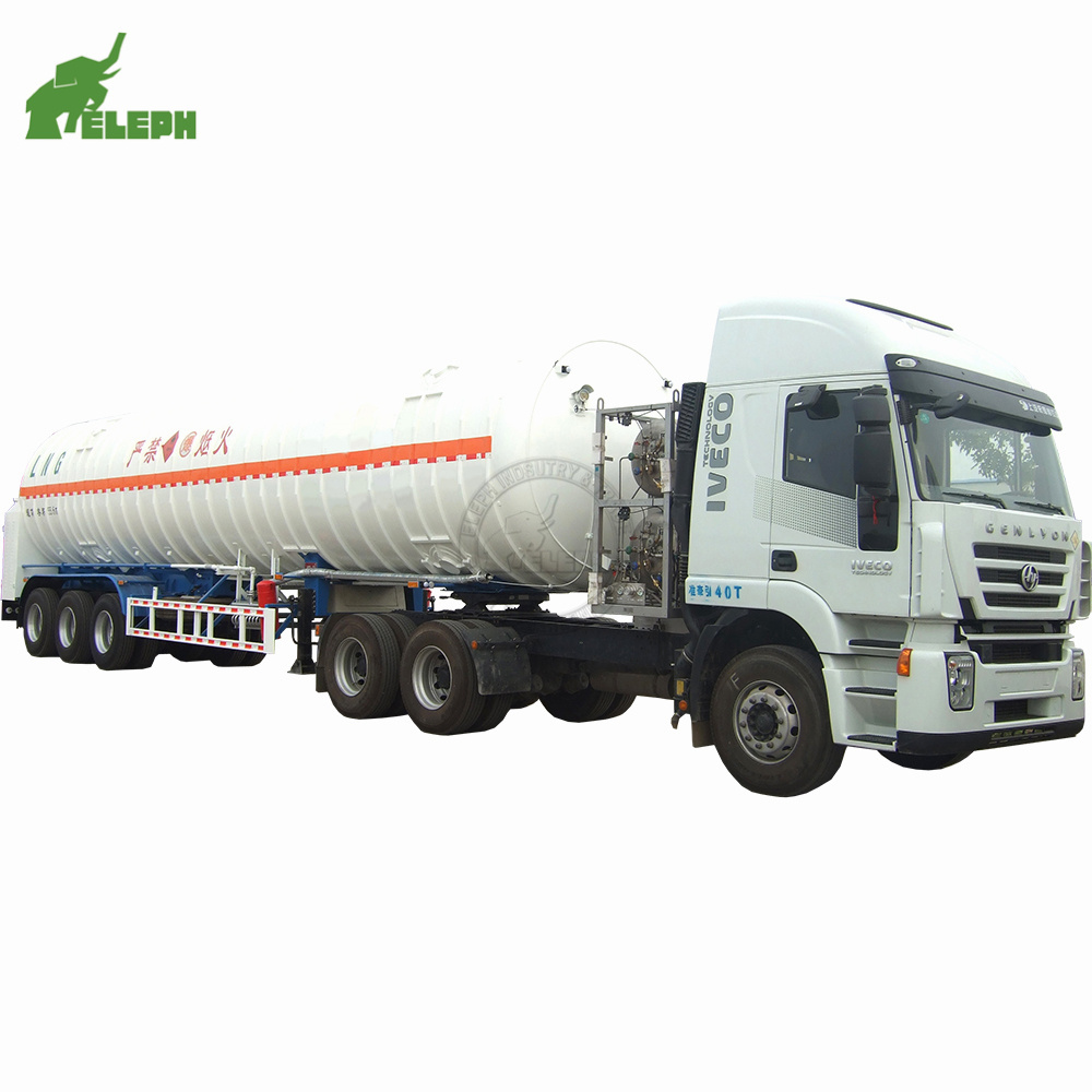 3 Axle LNG Cryogenic  Tanker Transports Iso Tank Truck Semi Trailers For Sale In Africa