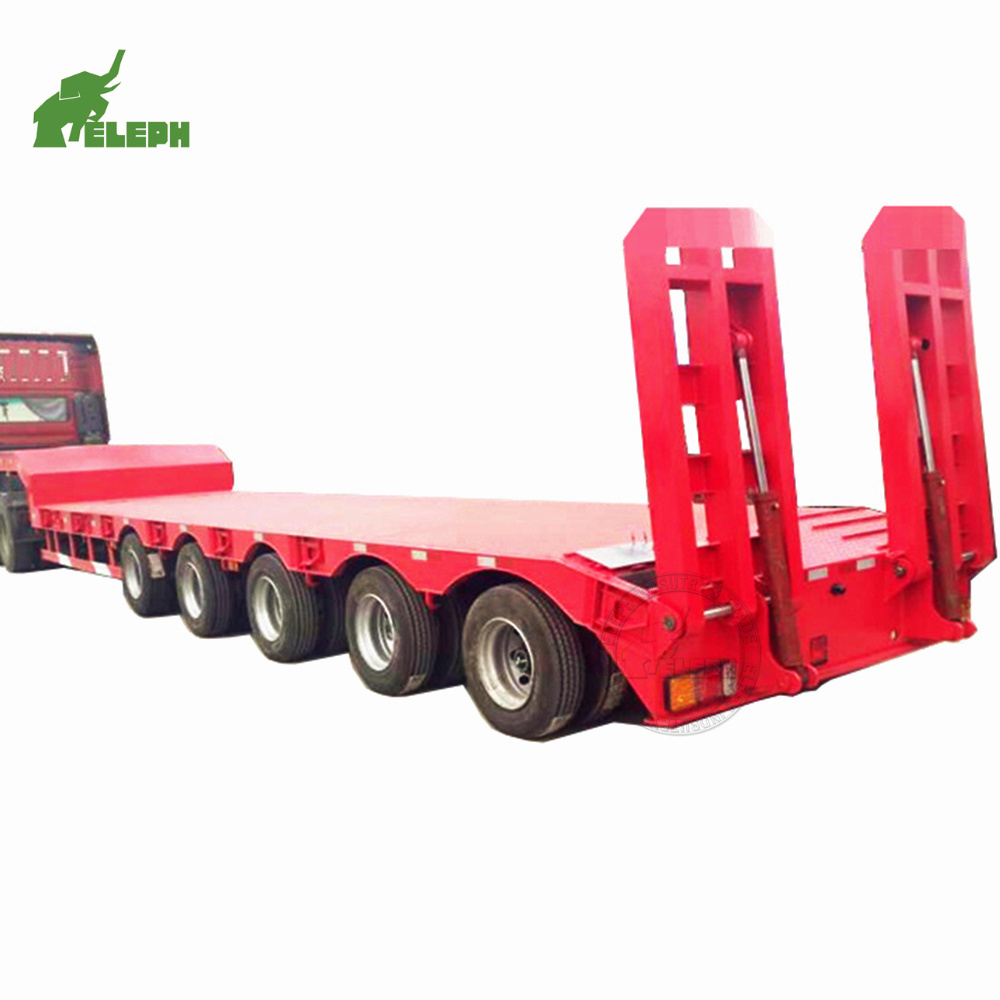 40 Feet Flatbed Trailer 4 Axles-5 Axles Lowbed 80 Ton-100 Ton Low Flatbed Semi Trailer