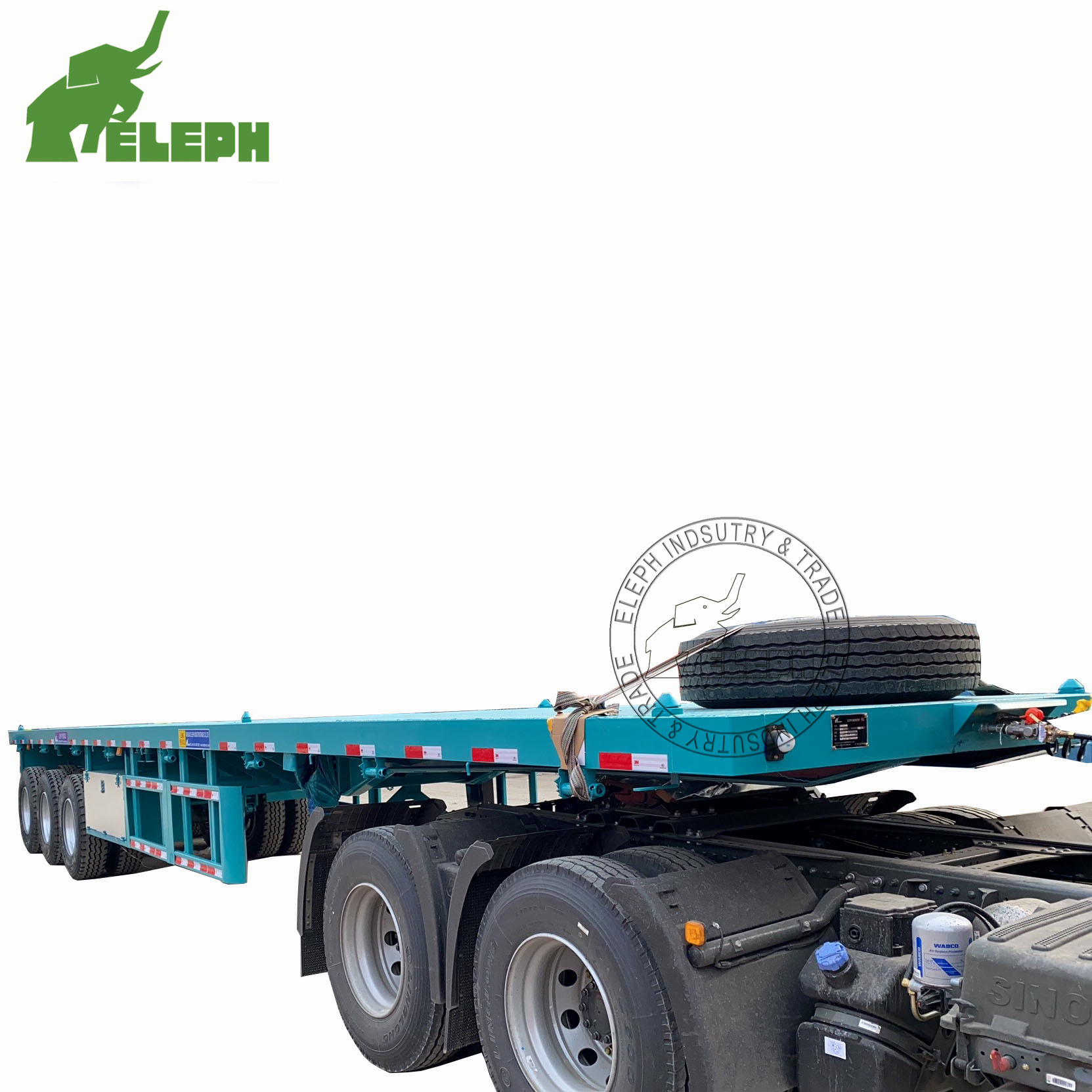 3 Axles 20ft 40ft Container Platform Flatbed Container Delivery Trailer For Sale