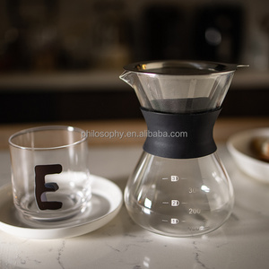 Phiphy 400ML 600ML 800ML Chemex Coffee Maker With Filter And Silicone Holder V60 Coffee Dripper Glass Coffee Sharing Pot