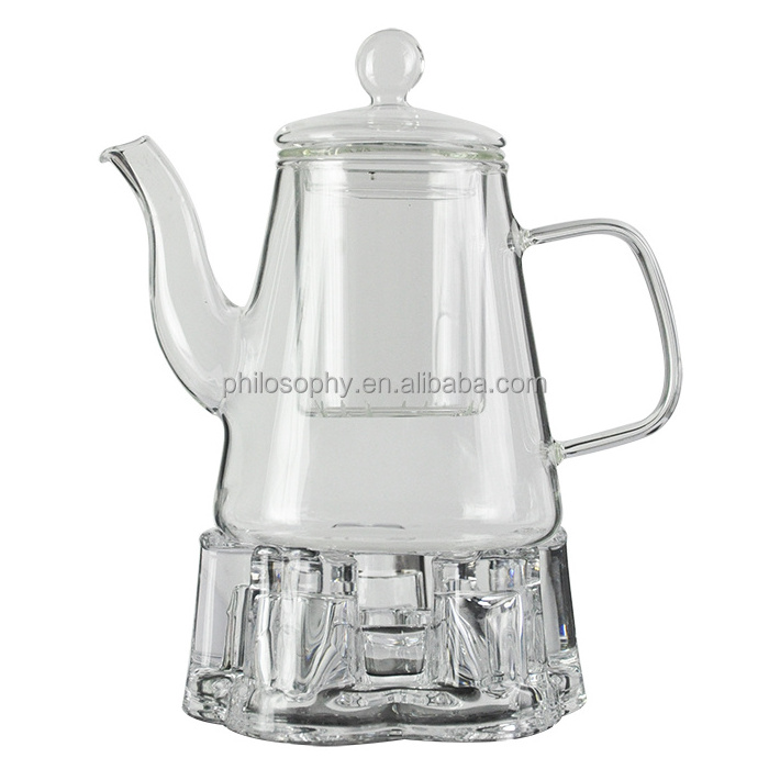 Phiphy Glass Teapot Set Stovetop Safe, Tea Kettle with Glass Loose Tea Infuser and Glass Warmer