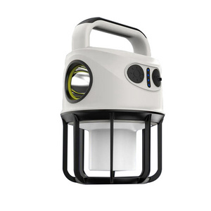 Portable Usb Rechargeable Led Camping Lantern 18650 Battery Powered Tent Lamp in Warm and Cold Light with Spotlight