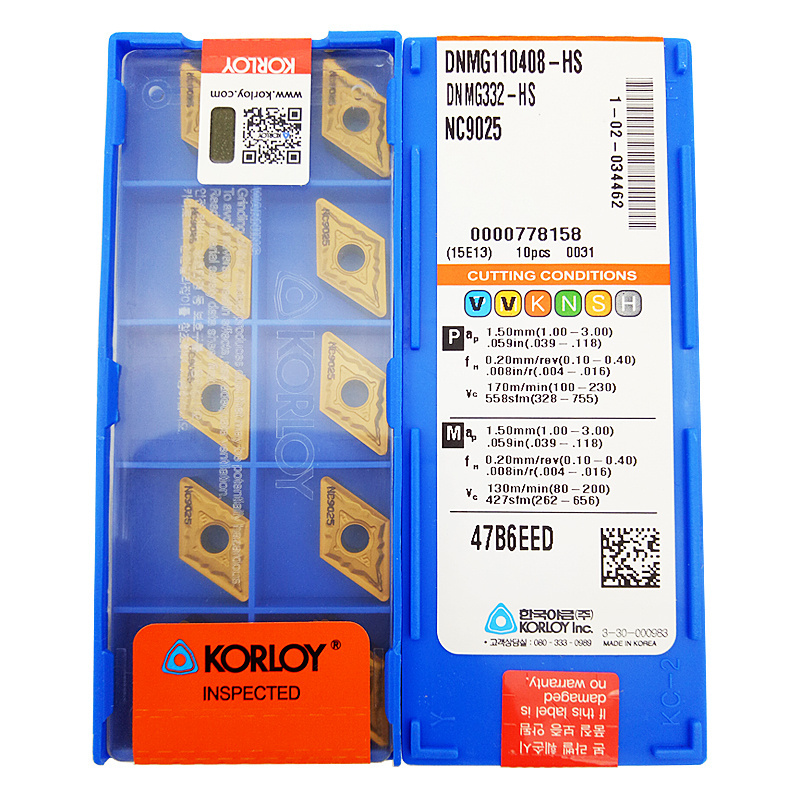 100% original Korloys turning inserts DNMG 151604 151608 DNMG110408-HS PC9025 carbide inserts cutting tools