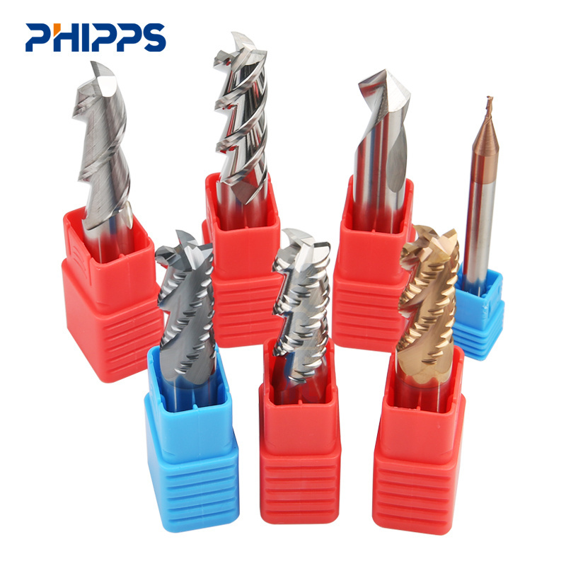 HRC45/55/65 2/3/4 flutes indexable micro Custom Tungsten carbide end mill CNC cutting tools CNC milling cutters for metal