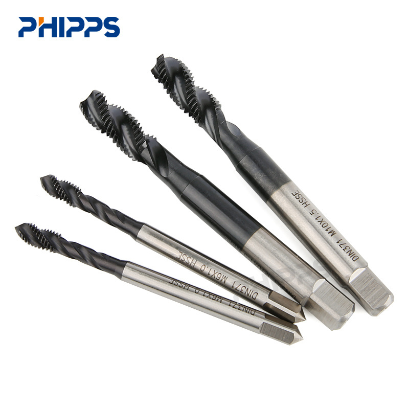 PHIPPS solid carbide M14 left hand thread tap M18 spiral flute point tap DIN371 DIN376 HSS HSSE straight flute tap