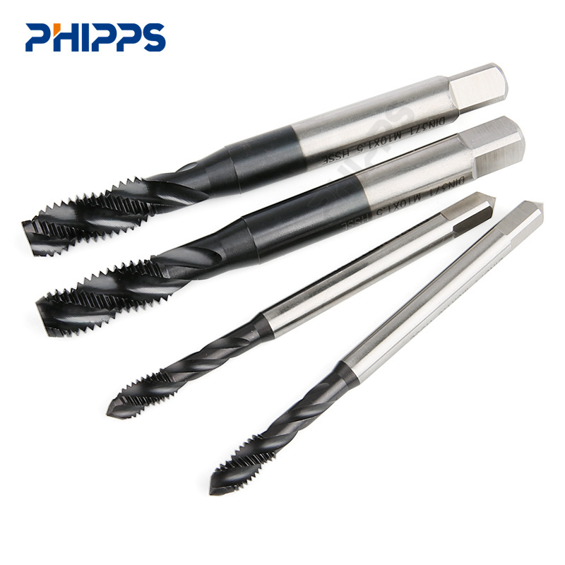 PHIPPS wholesale solid carbide taps DIN371 DIN376 M10*1.5 cutting straight spiral flute screw machine HSSE tap