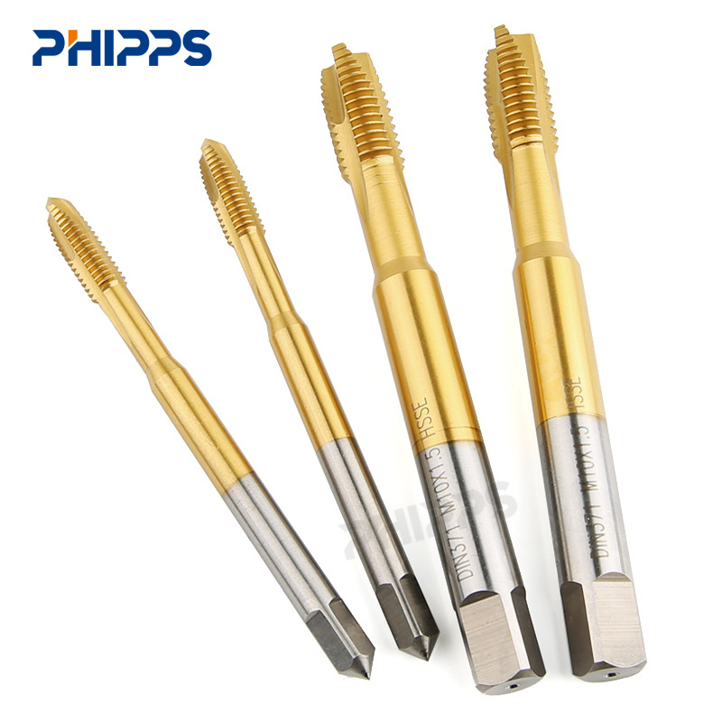 PHIPPS wholesale solid carbide taps DIN371 DIN376 M10*1.5 cutting straight spiral flute screw machine HSSE tap