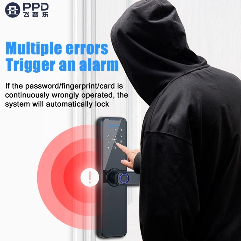 Cheap Biometric Fingerprint Door Lock Black Smart Lock Tuya App Remote Unlocking Password Keyless Electronic Door Lock