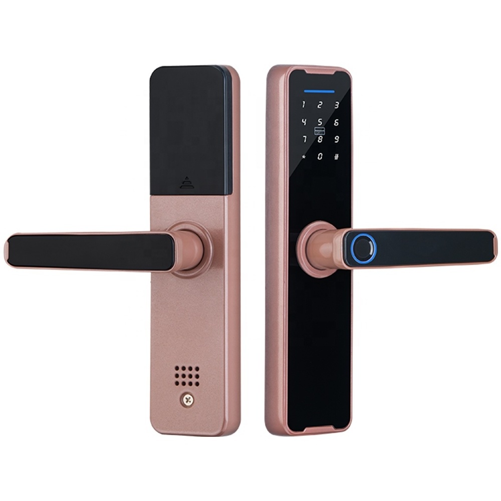 Phipulo Tuya 8 Languages RFID Card Remote Unlocking Smart Door Locks Fingerprint Lock Smart Biometric Fingerprint Door Lock