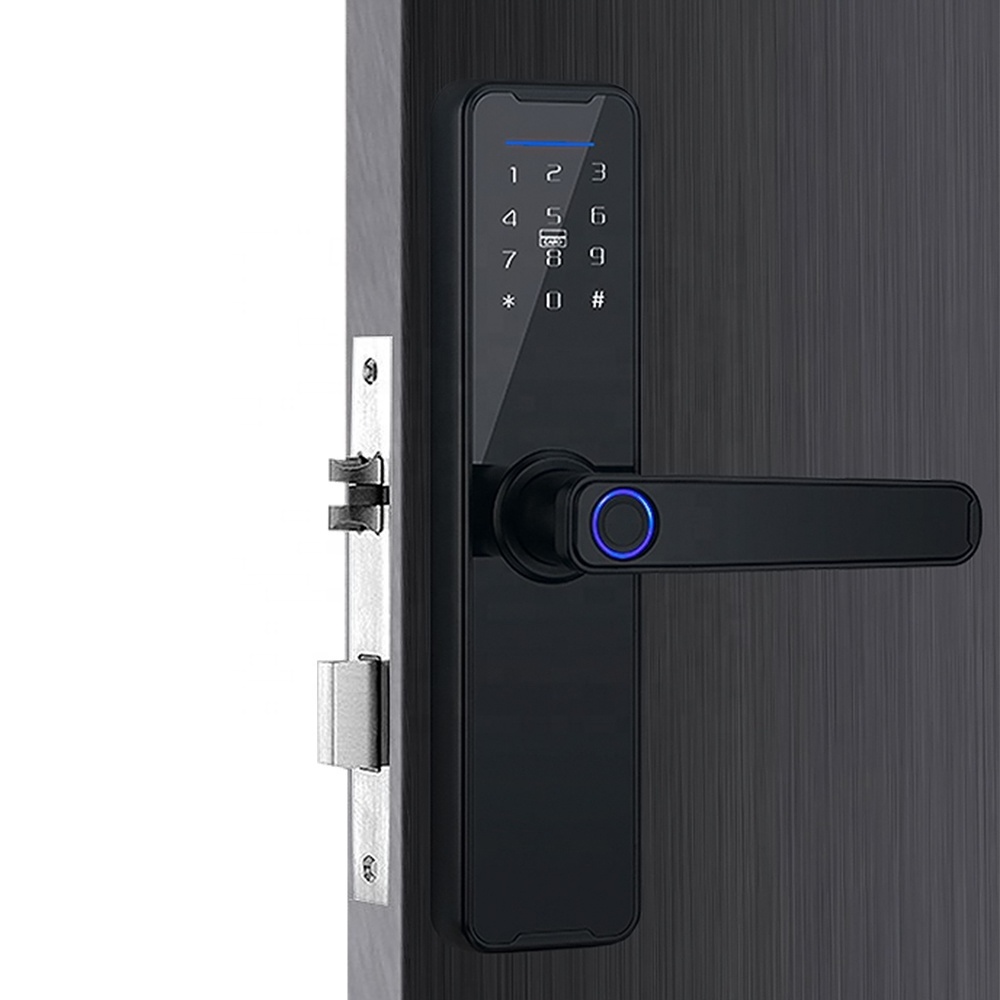 Phipulo Tuya 8 Languages RFID Card Remote Unlocking Smart Door Locks Fingerprint Lock Smart Biometric Fingerprint Door Lock