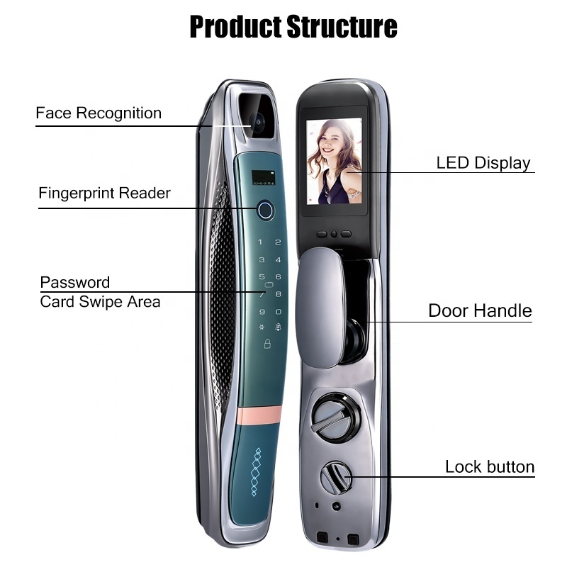 PHIPULO Fully Automatic Digital Biometrics Lock Home Anti-theft Fingerprint Smart Electronic Gate Lock