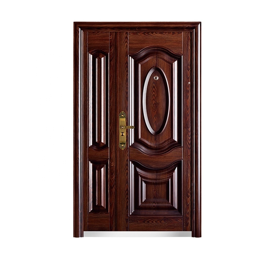 OEM European Style Exterior Steel Door Design Sound-proof White Iron Safety Front Gate