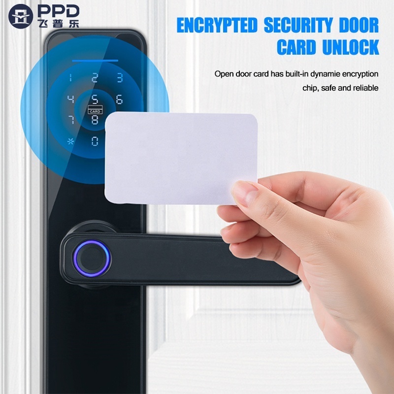 Cheap Biometric Fingerprint Door Lock Black Smart Lock Tuya App Remote Unlocking Password Keyless Electronic Door Lock