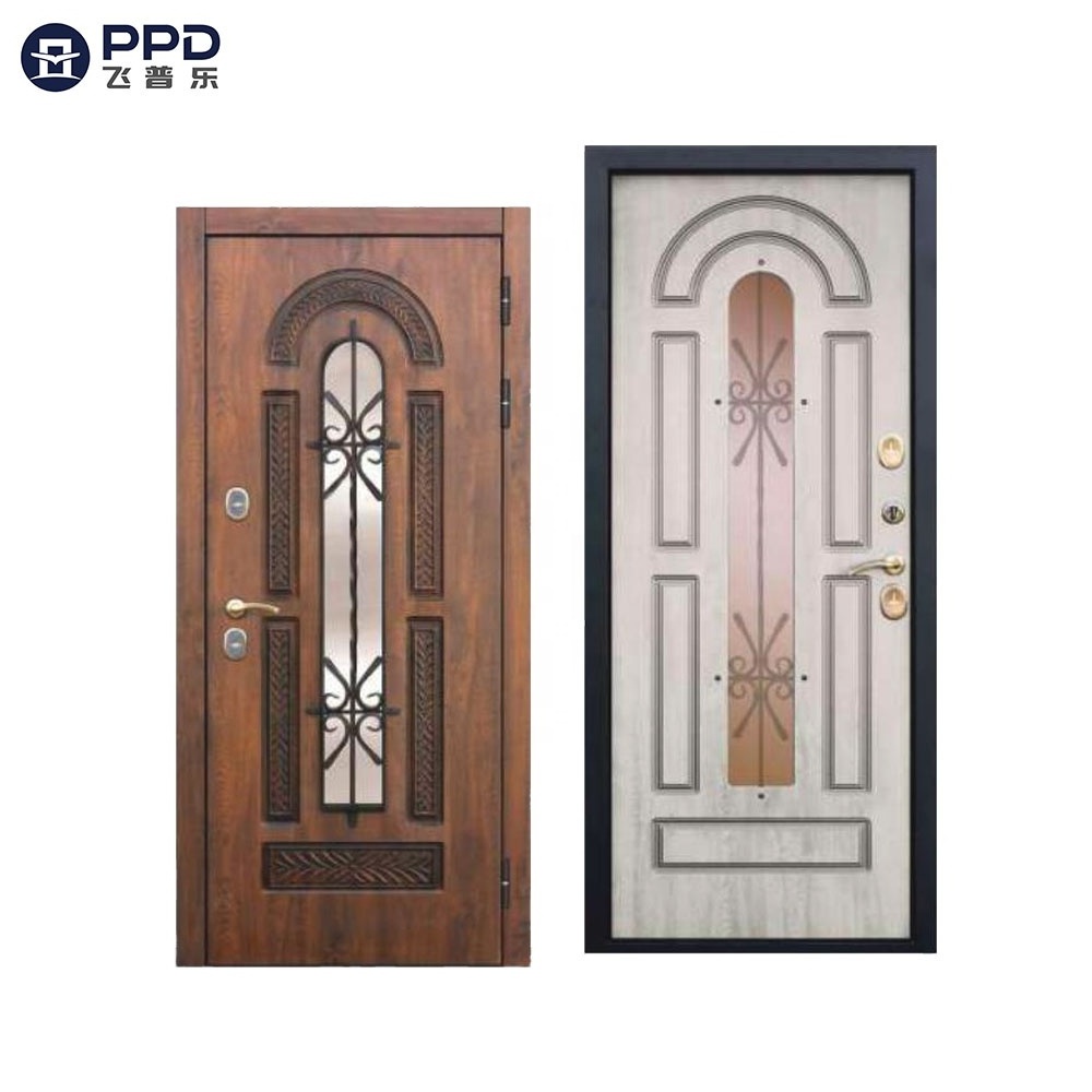 Main Good Quality Entrance Armored Russia Door Soundproof Panel Model Design Steel Security Door For Home