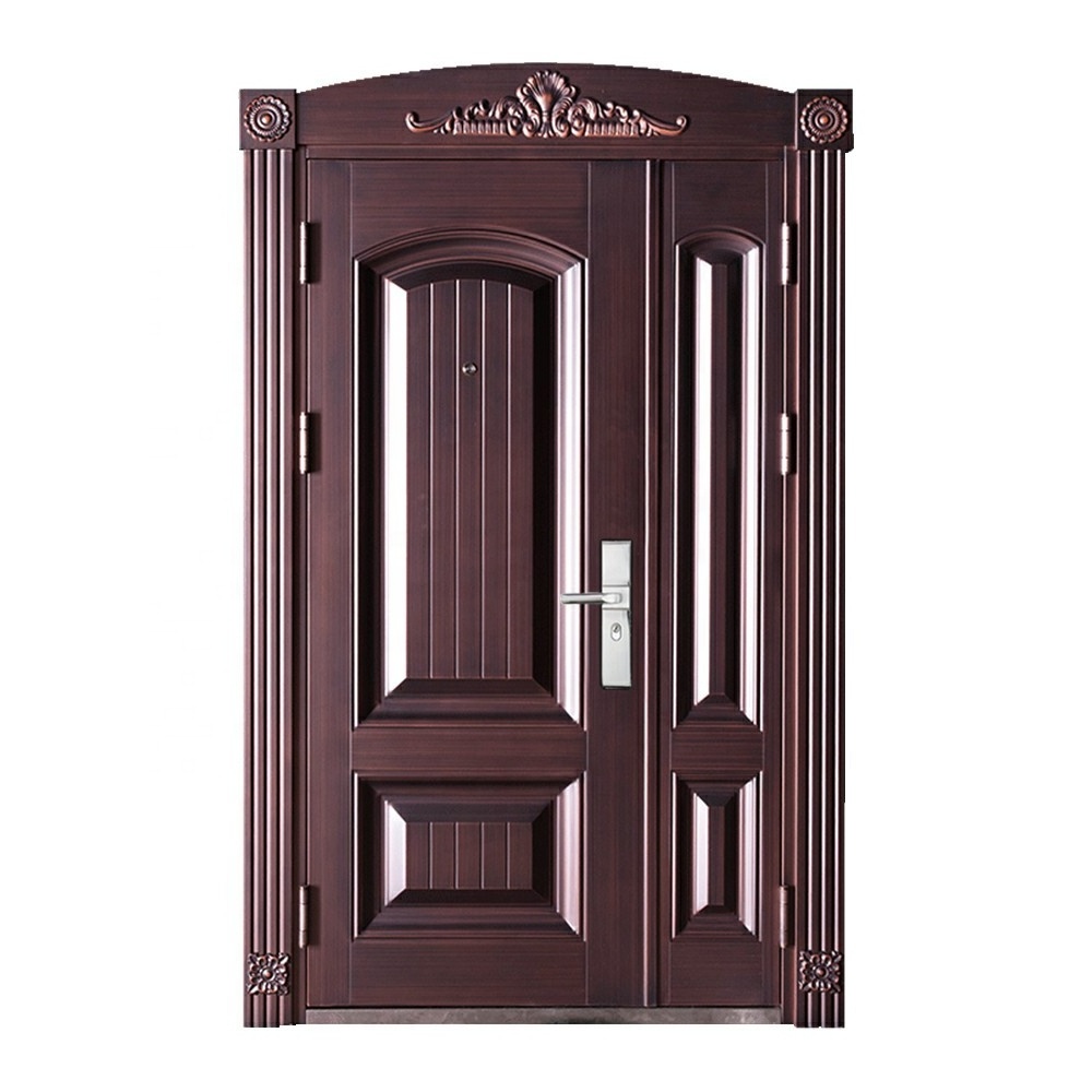 Metal Wrought Iron Entrance Door Cheap Price Latest Design Steel Security Door for Home