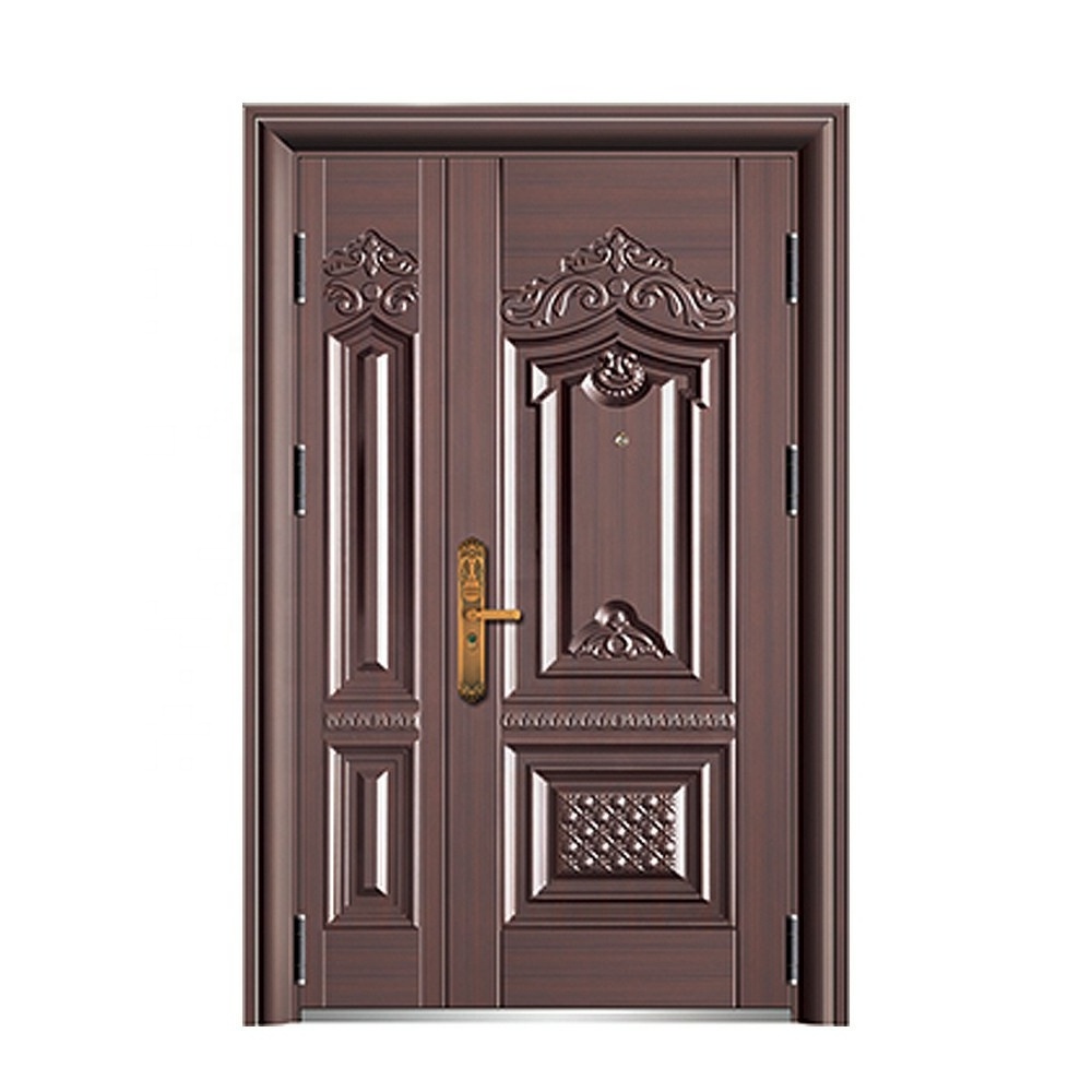 Metal Wrought Iron Entrance Door Cheap Price Latest Design Steel Security Door for Home