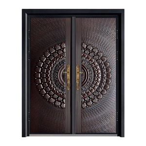 Hot-Sale House Main Gate Designs Cast Aluminum Steel Door Luxury Entry Door Exterior Main Entrance Door