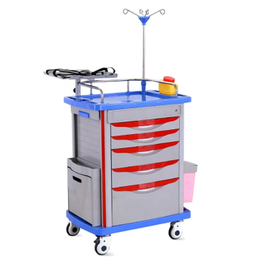 Trolley Abs medication storage cabinet cheap nurse station emergency trolley medication cart with lock box