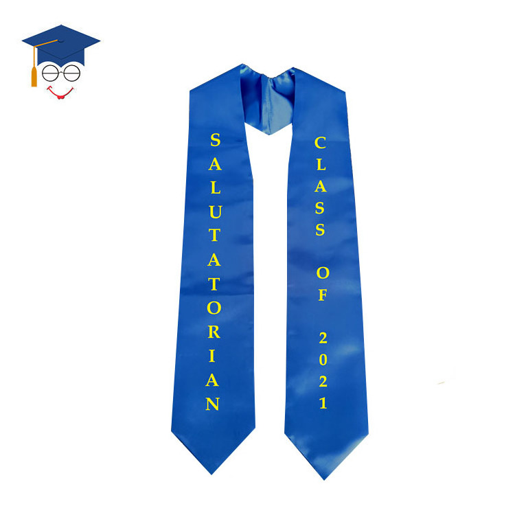 Adult Plain Graduation Stole with Printing Logo Graduation Sash 60