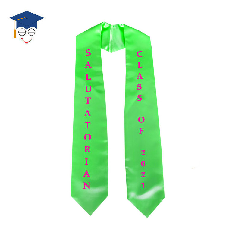 Adult Plain Graduation Stole with Printing Logo Graduation Sash 60