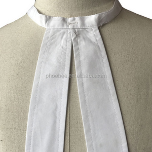 Hotsell 100% Cotton twill White lawyer ties with Elastic rubber for Lawyer costume