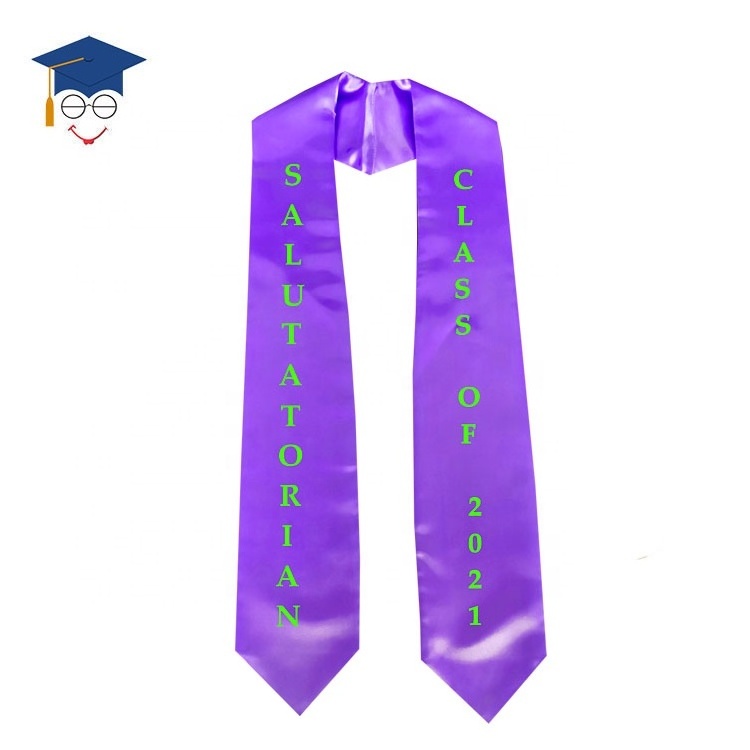 Adult Plain Graduation Stole with Printing Logo Graduation Sash 60