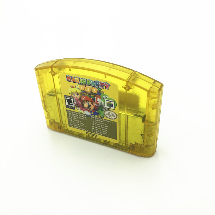 USA/NTSC version Yellow shell Multi card N64 cartridge for Mario Party n64