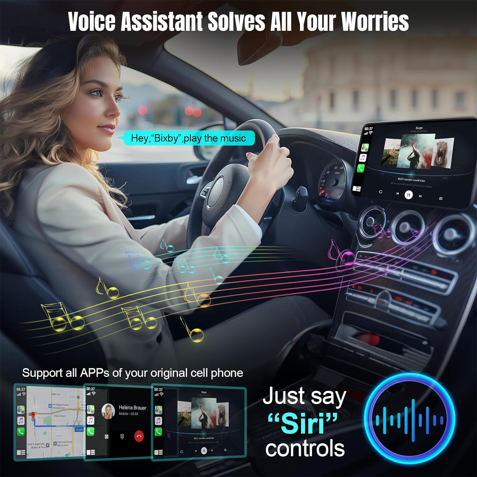 PhoebusLink Custom CarPlay wireless adapter Android smart ai Box with YouTube Netflix for Apple carplay Universal Installation