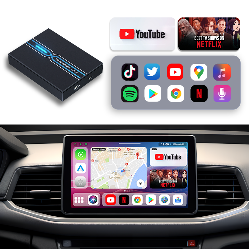 Portable Qualcomm 8+128GB Multimedia Smart box CarPlay Ai Box Netflix YouTube In The Wireless Car Play Android 13 System Auto