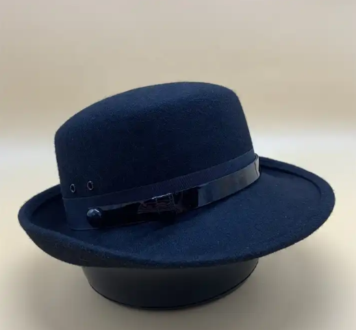 Custom High Quality Formal 100% Wool Fashion Wide Brim Women Men Pork Pie Hat Black Bowler Derby Porkpie Top Parade Bowler Hat