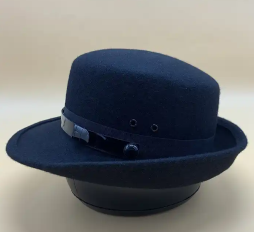 Custom High Quality Formal 100% Wool Fashion Wide Brim Women Men Pork Pie Hat Black Bowler Derby Porkpie Top Parade Bowler Hat