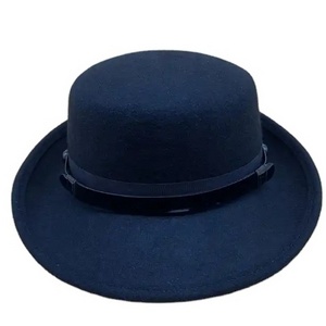 Custom High Quality Formal 100% Wool Fashion Wide Brim Women Men Pork Pie Hat Black Bowler Derby Porkpie Top Parade Bowler Hat