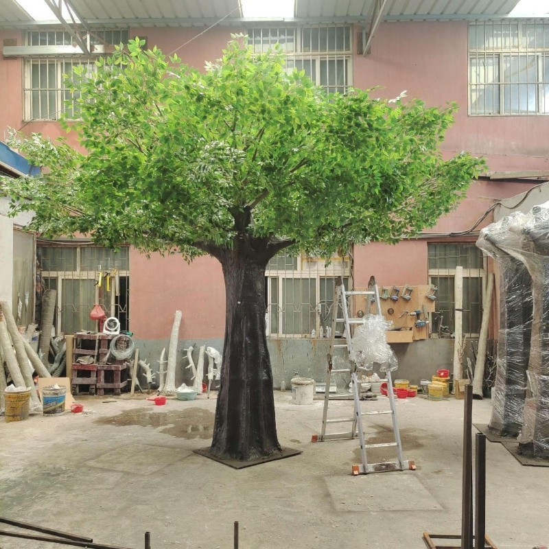 Wholesale Customized Indoor Outdoor Decoration Green Artificial Banyan Tree Large Size Fiberglass Ficus Banyan Trees