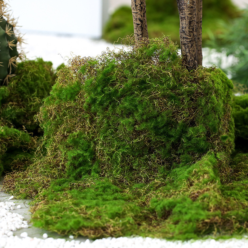 New Design Landscaping Decoration Artificial Moss Plant Panels 3D Art Artificial Moss Grass Carpet For Sale