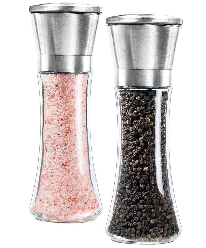 2 Salt & Plastic Transparent Grinders Bottle Fill with Himalayan Salt And With Good Material and Good Aroma