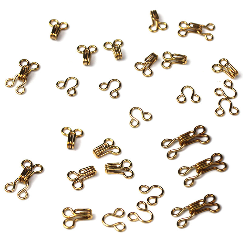 Factory wholesale bra hook and eye custom fabric covered metal dress hook and eye closure for garment accessory